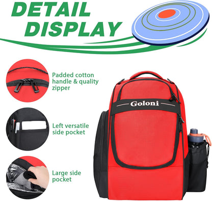 Disc Golf Bag Holds 23+ Discs,Durable Disc Golf Backpack with cooler compartment,Large Capacity Frisbee Bags