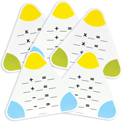 Learning Resources Write & Wipe Fact Family Boards - Elementary Math Manipulatives, Math White Boards for Students, Addition and Subtraction White Board for Kids, Dry Erase Multiplication and Division