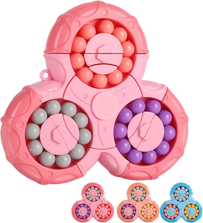 SUOXU Magic Bean Rotating Brain Teaser Finger Puzzle Toy,Boys Girl Handheld Spinner Stress Anxiety Relief Ball Game Sensory Toys, Gift for Kids Ages 3Above Easter Christmas Birthday New Year (Blue)