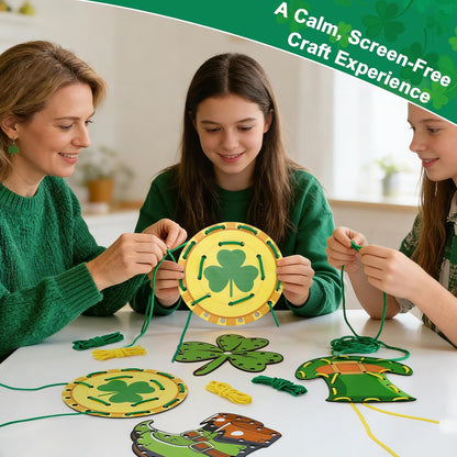 Montessori Wooden-Lacing Cards, Fine Motor Skills, Cute Bear Lacing Cards (Forest)