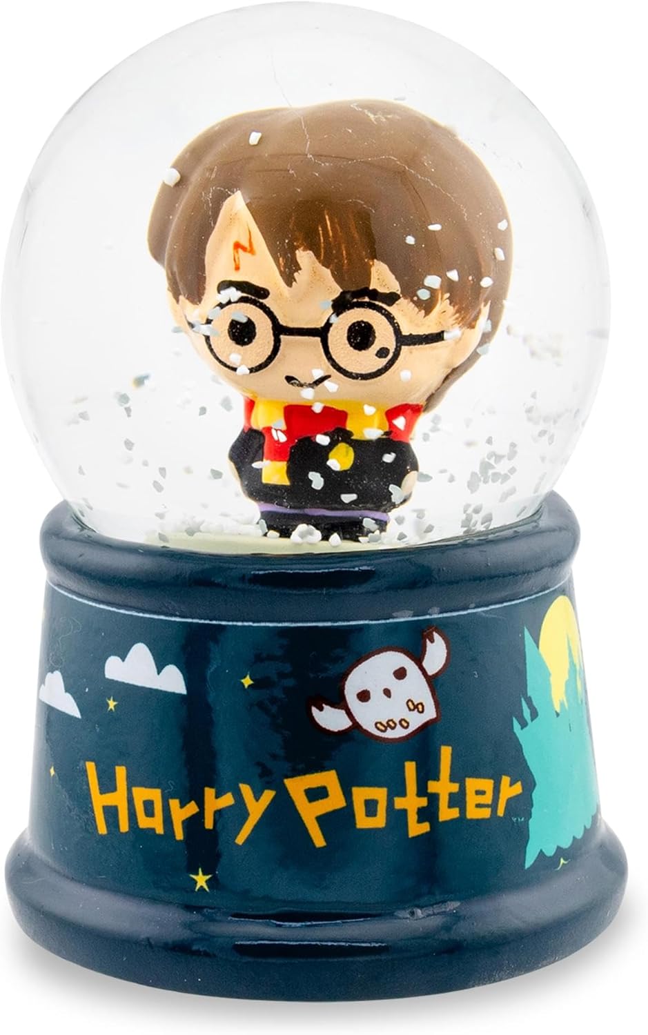 Silver Buffalo Harry Potter Chibi Castle Light Up Snow Globe, 55 mm