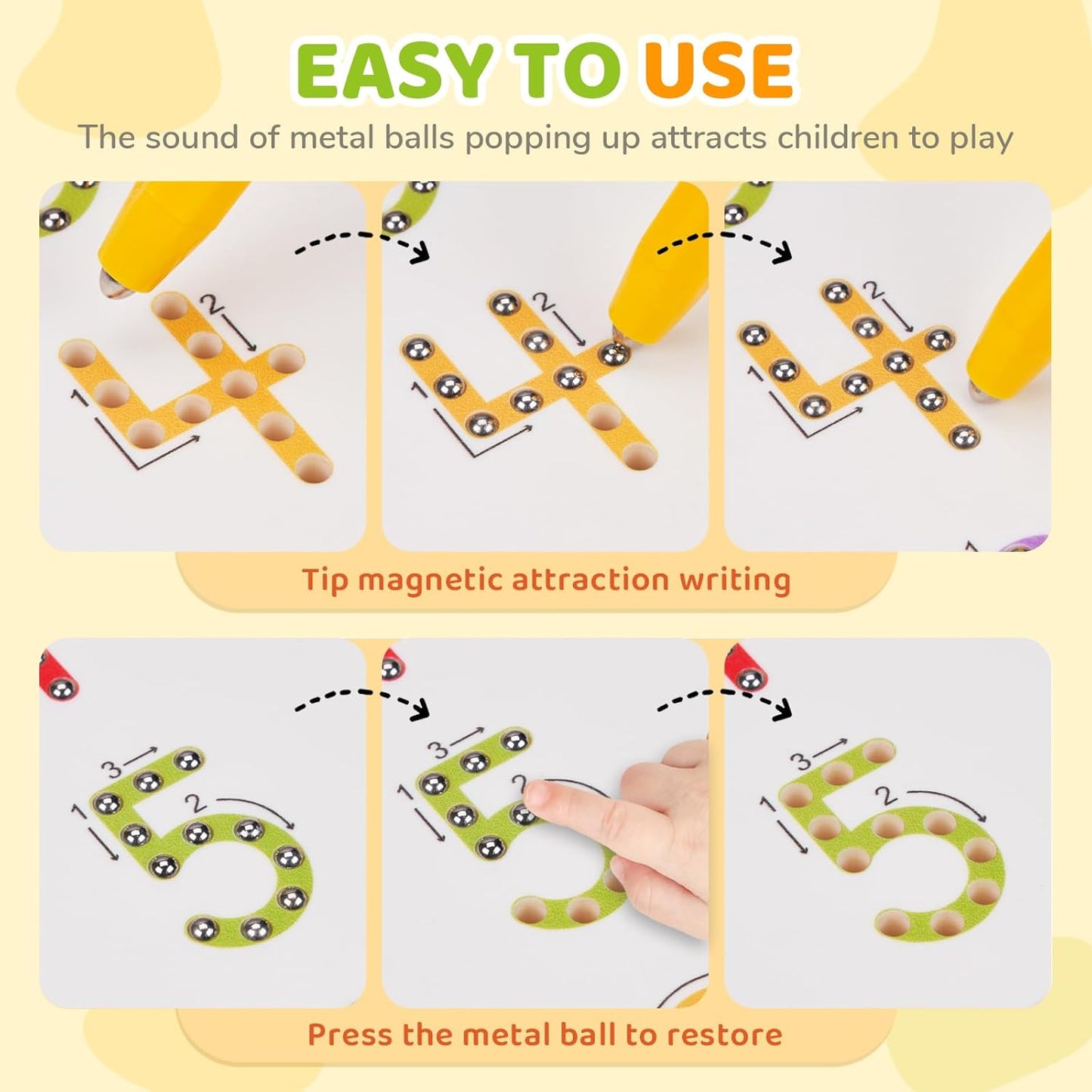GAMENOTE Double Sided Magnetic Letter & Number Board Set - Alphabet & Numbers Tracing Board for Toddlers, ABC Uppercase & Lowercase Practicing, Math Learning, Educational Toys for Kids