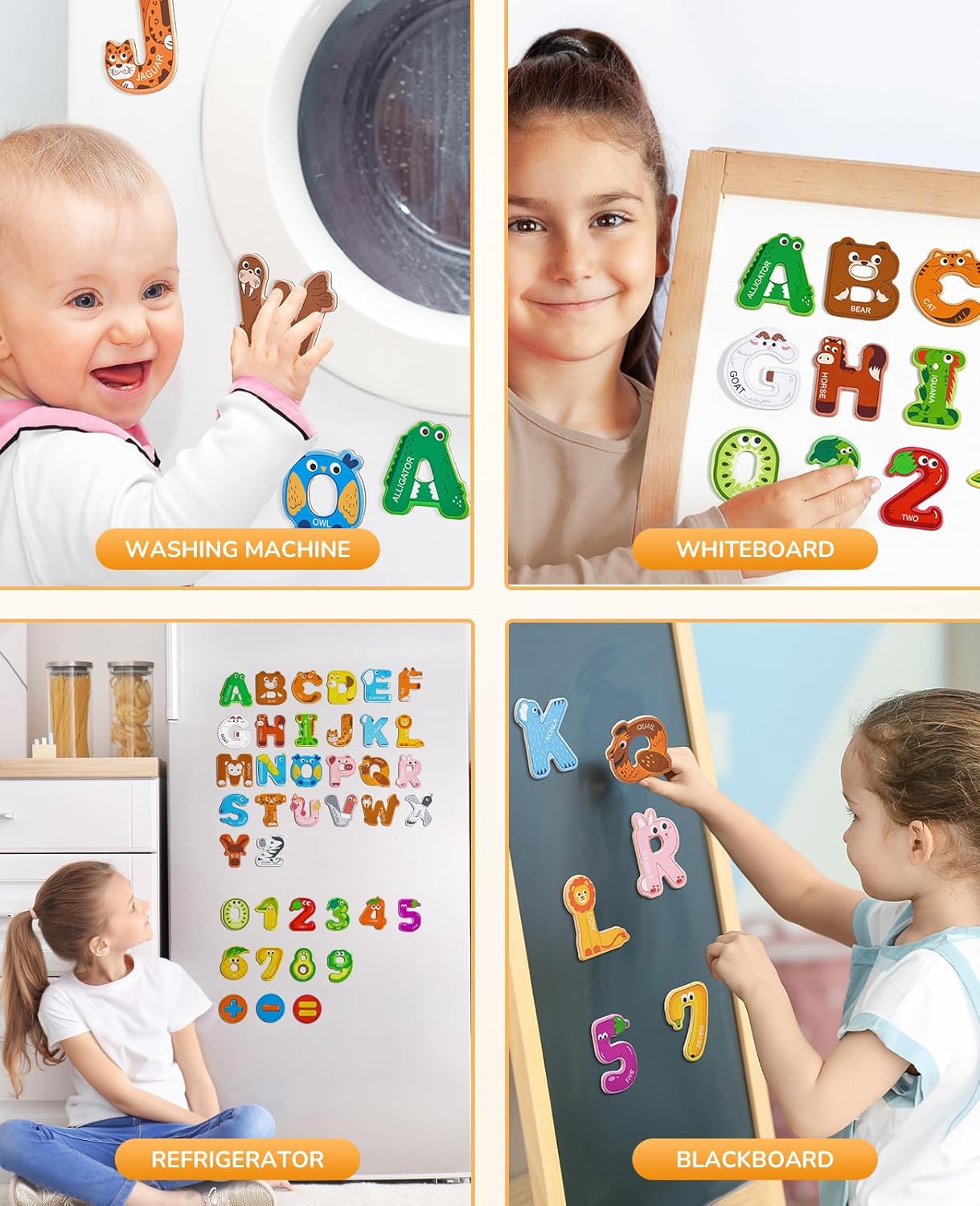JoyCat Magnetic Letters, Alphabet ABC Fridge Magnets for Toddlers & Kids, Cute Educational Animal Toys, 26 Uppercase Refrigerator Magnets, Great Spelling Learning Gift for Preschool 2 3 4 5 Years Old