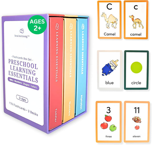 Number Flashcards | 54 Preschool & Kindergarten Counting Cards | Numbers & Math Symbols | Brainstrong Premium Flash Cards