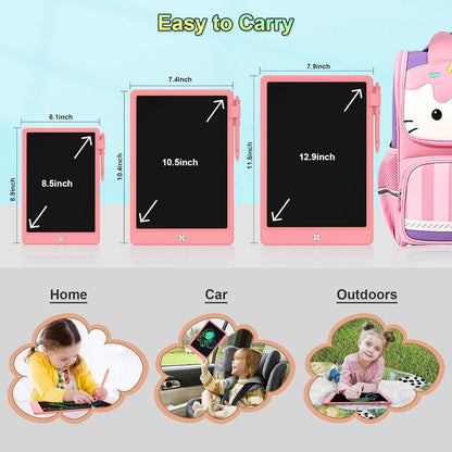 12.9 Inch LCD Writing Tablet for Kids, Colorful Toddler Doodle Board - Erasable Drawing Pad, Educational Learning Toy for Ages 3-8 - Valentine's Day Christmas Birthday Gifts (12.9 Inch, Blue)