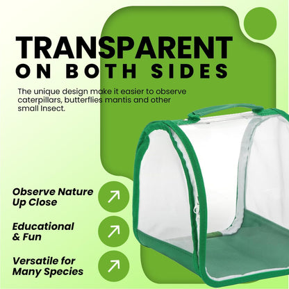 Butterfly cage 12"x12"x12" with Sleeve – Perfect Habitat cage for Rearing Insects. This pop-up Butterflies House Works as Butterfly Growing kit.
