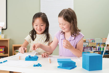 hand2mind Blue Plastic Base Ten Blocks Complete Set, Place Value Blocks, Counting Cubes for Kids Math, Base Ten Blocks Classroom Set, Math Blocks Kindergarten, Base 10 Math Manipulatives (Set of 644)