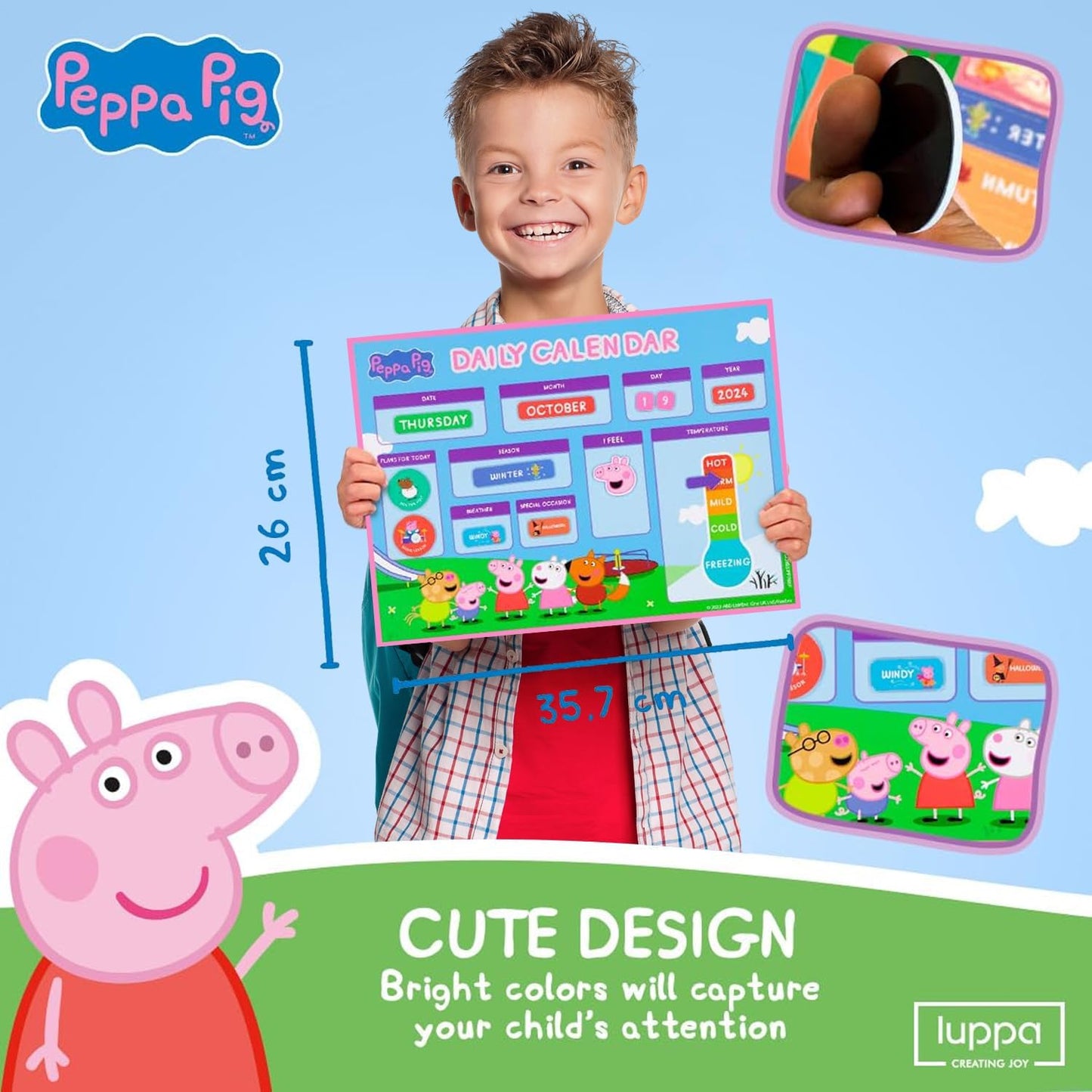 Peppa Pig Toddler Busy Board – Montessori toys for 1 2 3 4 Year Old, Educational Activity Sensory Board for Preschool Learning Fine Motor Skills, Gift Toys for Boys Girls, Airplane Car Travel Toy