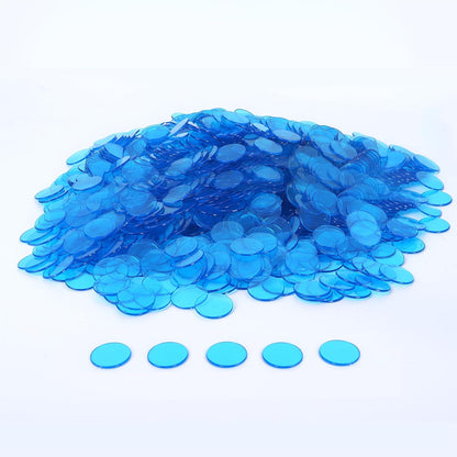 GSE Games & Sports Expert Blue Bingo Chips, 500 Pieces 3/4-Inch High-Contrast Transparent Counting Chips for Bingo Games, Parties