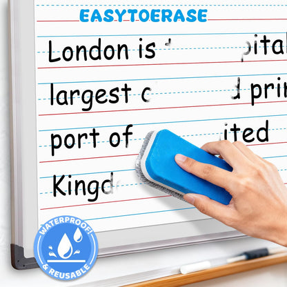 Magnetic Handwriting Paper – Large Magnetic Lined Paper for Whiteboard, 22" x 17" Primary Dry Erase Notebook Poster, Giant Early Writing Page for Classroom, Perfect Teacher Resource for Kids Learning
