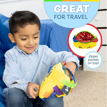 Buckle Toys - Bongo Square - Toddler Learning Toys - Sensory Fine Motor Activity - Easy Road Trip Accessories Travel Toy