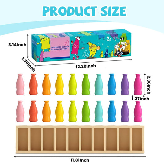 Fun Board Game,Bottle Color Challenge Game for Kids and Adults,Pouplar Gameplay for Party Outdoor Backyard Travel Camping Match the Bottle Toy for Family Parent Child Firends Classmates (bottle)