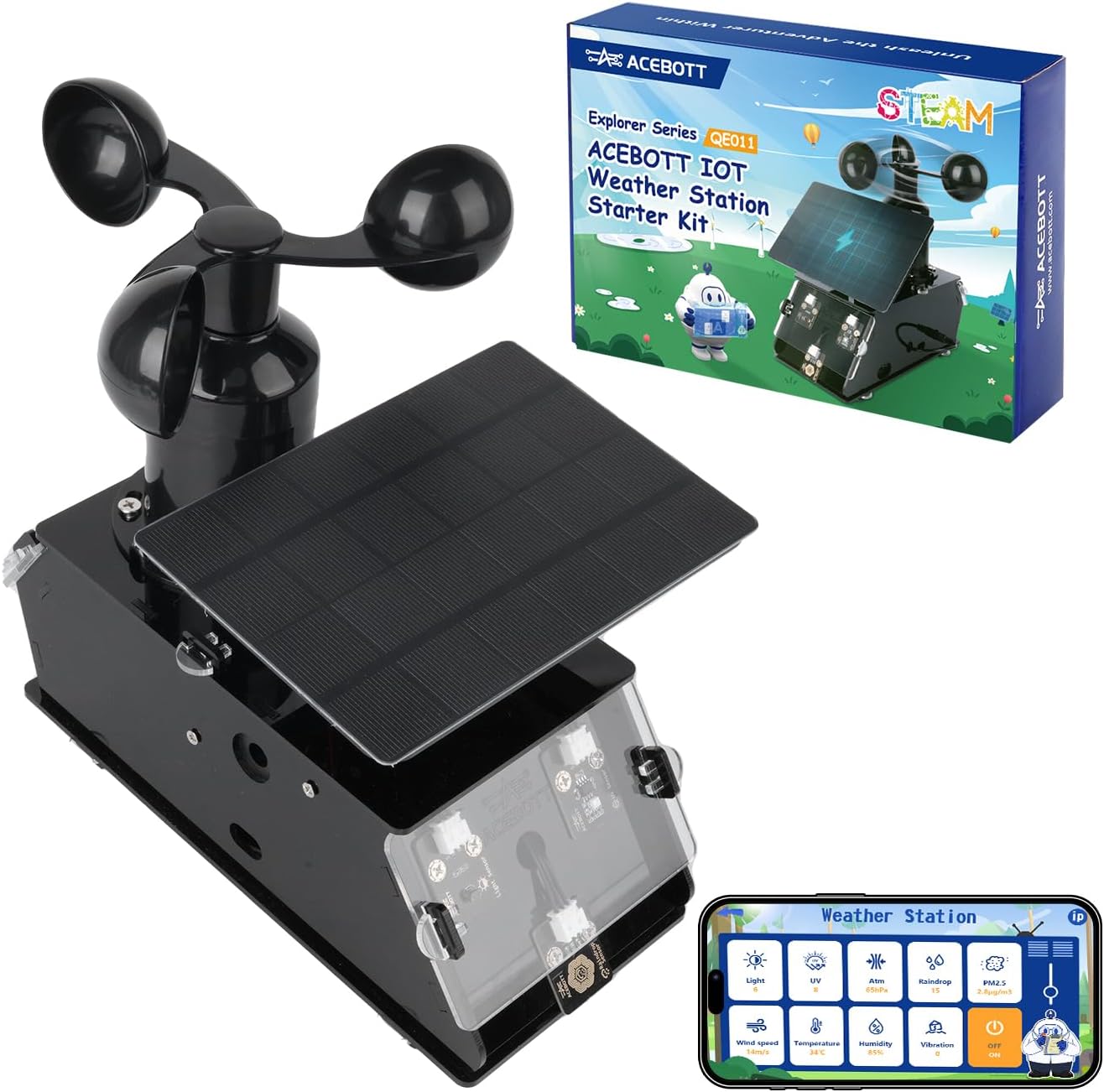 Robotics Kit for Kids Ages 8–12 12-16, ACEBOTT Smart Robot Car Kit with 3MP Camera, STEM Toys for Boys Compatible with Arduino & Scratch,App & Remote Control,STEM Gift for Boys, Girls,Teens and Adults