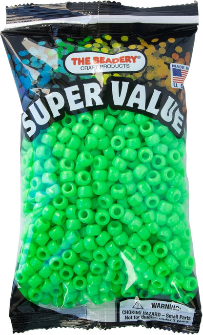 The Beadery 6 by 9mm Barrel Pony Bead, Crystal (750V006), Small, 900-Pieces