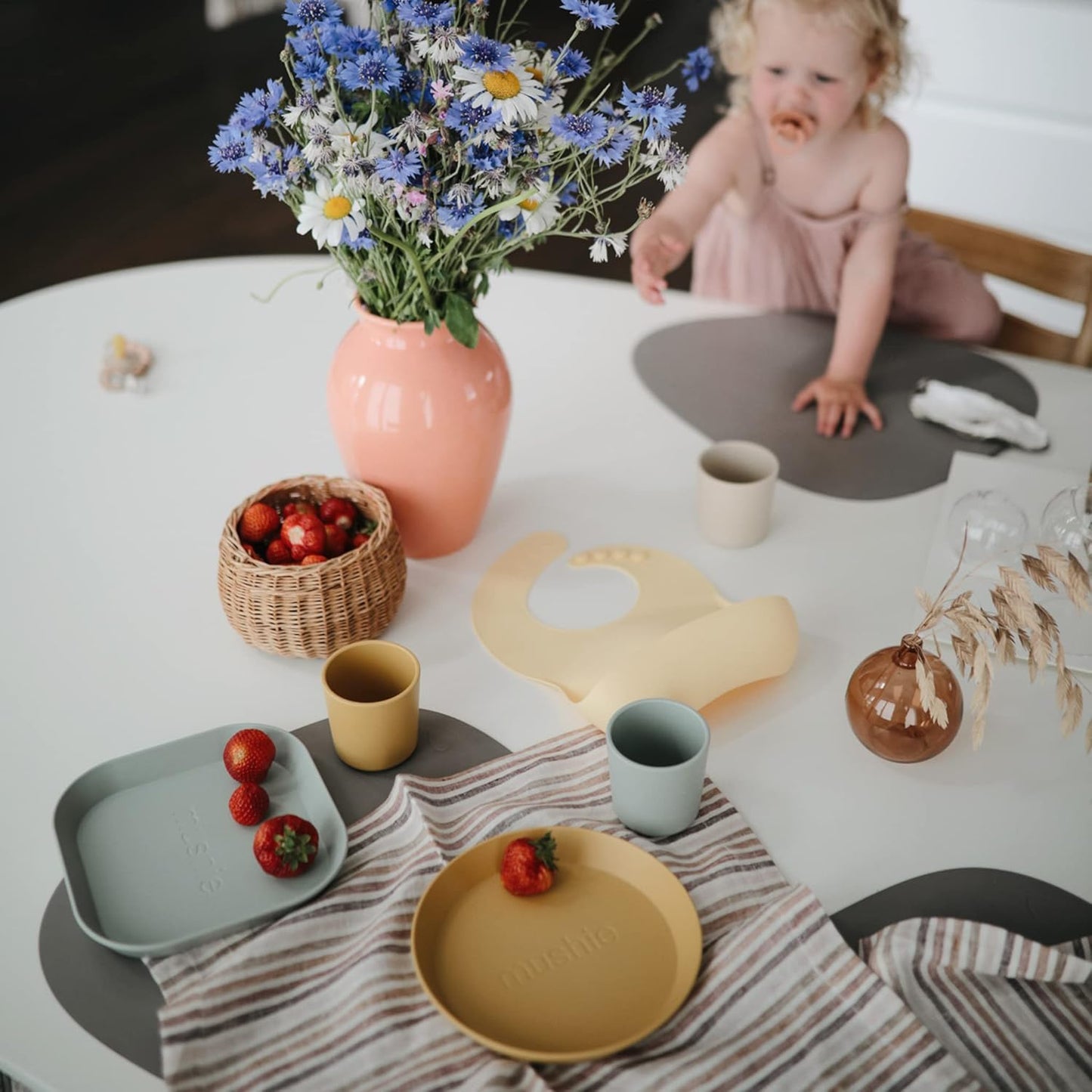 mushie Dinnerware Cups For Kids | Made in Denmark, Set of 2 (Ivory) - Colors B