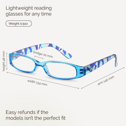 Gaoye 4-Pack Readers for Women, Blue Light Blocking Reading Glasses, Stylish Reading Glasses for Women in 4 Patterns