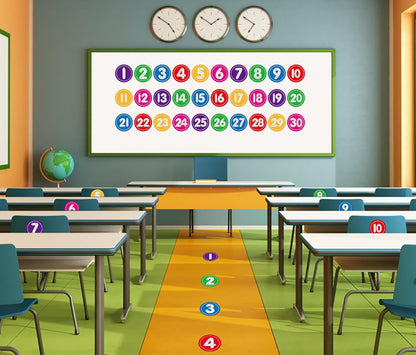 WhatSign Line up Spots for Classroom Floor - 36Pcs Floor Numbers for Classroom Lining up Number Stickers for Back to School Kindergarten Preschool Elementary Supplies