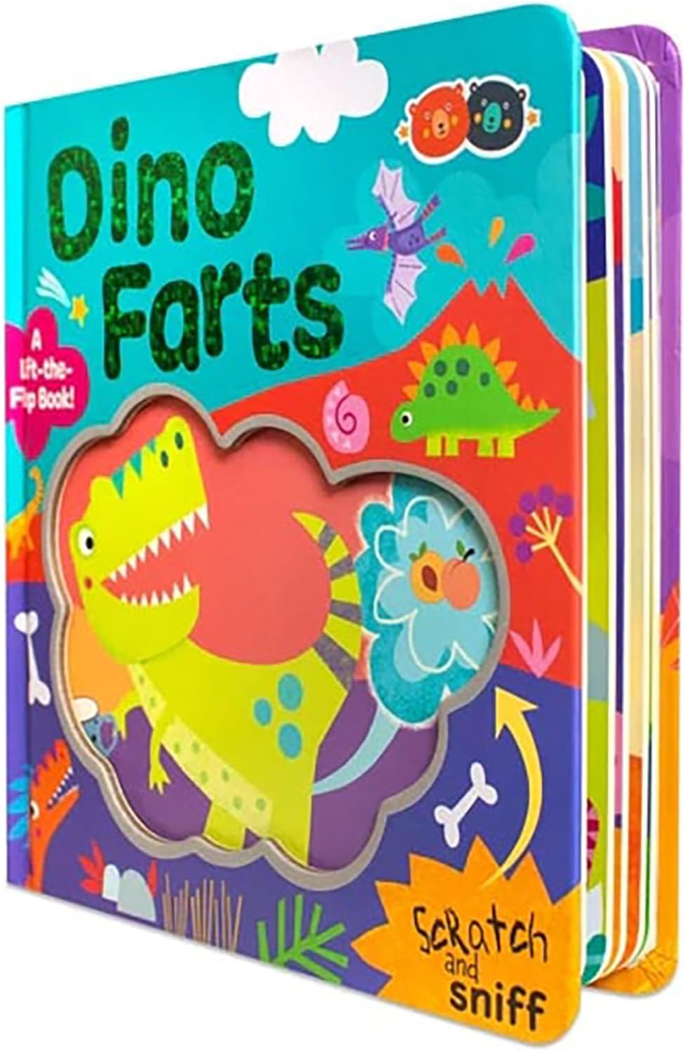 Buddy & Barney: Scratch & Sniff Book - Dino Farts - Rhyming Prehistoric Board Book, Lift-The-Flap & Smell, 7 Hilarious Real Scents, Sensory, Kids 3+