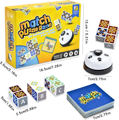 Wooden Match Puzzle Game Popular Board Games for Family Night, Pattern Matching Puzzle Game, Block Match Puzzles Building Cubes Educational Toys for Kids and Adults