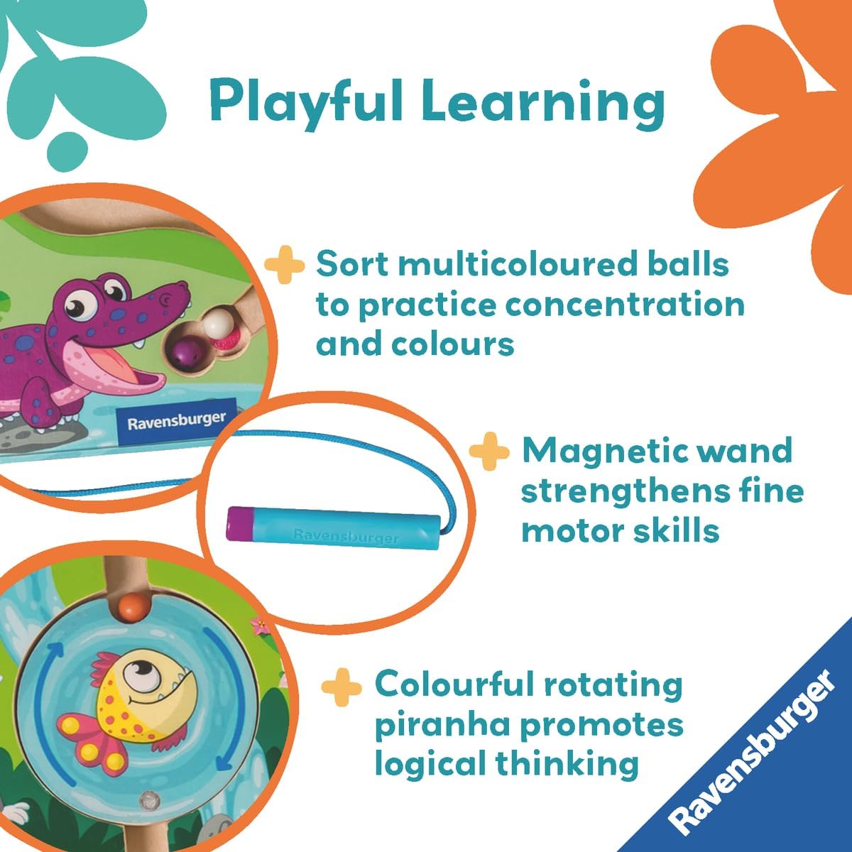 Ravensburger Play+ Magnetic Wooden Maze - in The Jungle | Interactive Sorting Game | Encourages Problem Solving & Focus