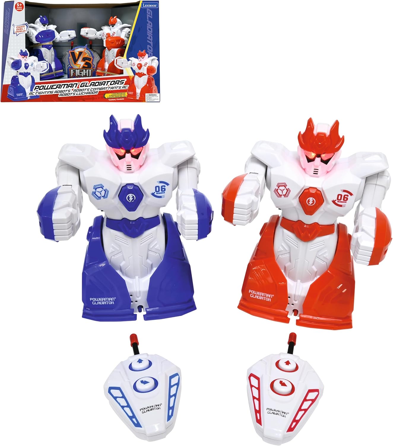 LEXiBOOK Powerman Max - Remote Control Walking Talking Toy Robot STEM Programmable Dances Sings Telling 10,000 Stories 300+ Learning Quiz Shooting Discs and Voice Repeat for Kids 4+ - ROB80EN, White