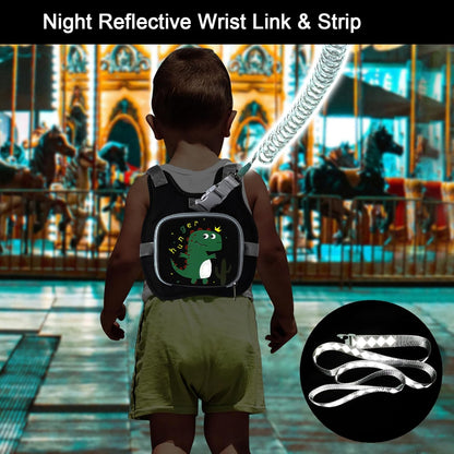 Accmor Toddler Harness Leash + Reflective Anti Lost Wrist Link, Cute Car Kids Back Pack with Hand Strap Collapsible Child Walking Restraint Belt Tether Hold Baby Boys Close for Outdoor Travel