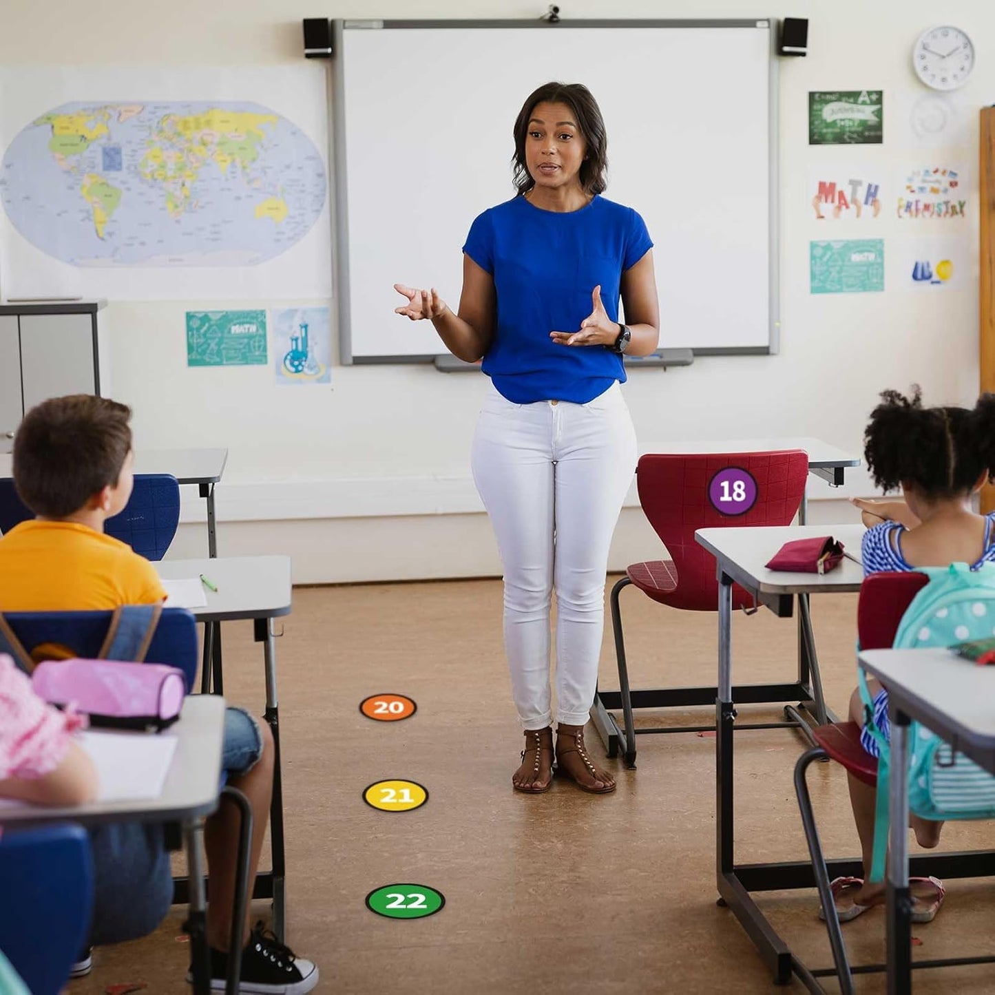 Floor Number Stickers for Classroom Lining up - 36PCS Line up Spots for Classroom Floor Stickers Dots Floors Numbers Decals for Back to School Preschool Kindergarten Supplies