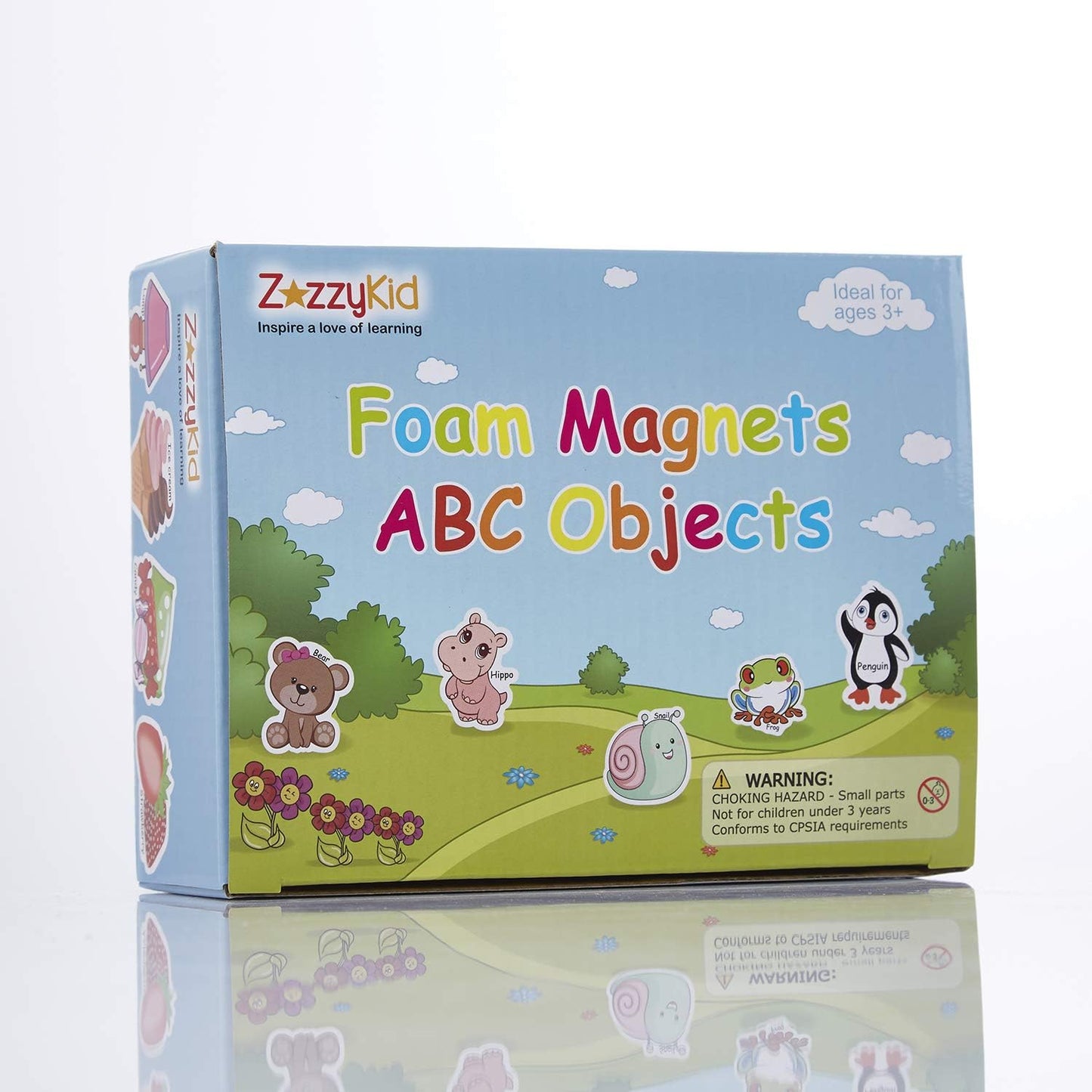 ZazzyKid Magnetic Foam Objects for Kids: 52 Toys of ABC Alphabet for Baby Early Education Fridge Magnets