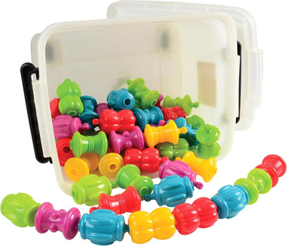 Snap & Sort Beads Set – 48-Piece Montessori Fine Motor & Early Engineering STEM Activity with Storage Tub