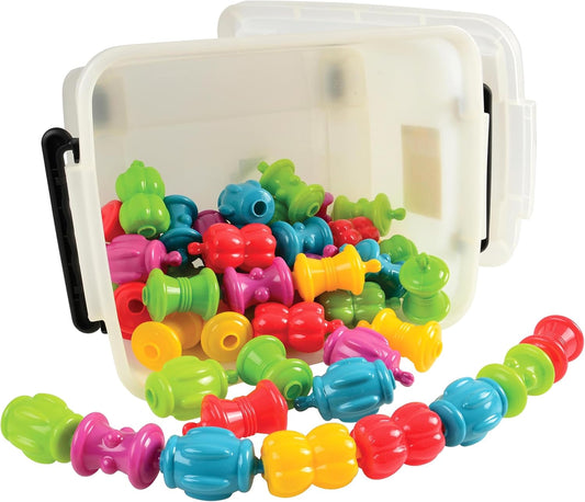 Snap & Sort Beads Set – 48-Piece Montessori Fine Motor & Early Engineering STEM Activity with Storage Tub