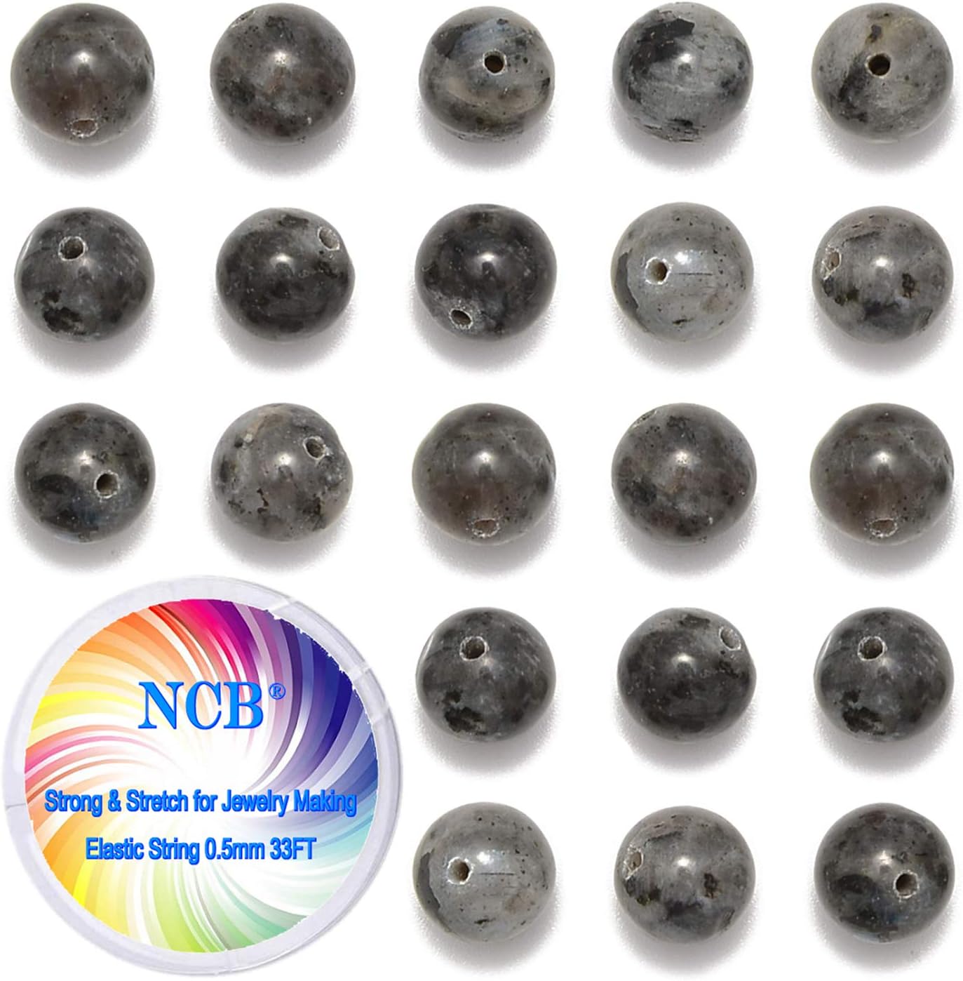 NCB 100pcs Original Natural Stone Beads Gemstone Round Loose Beads 6mm 8mm 10mm (Blue Aventurine, 6mm 100Beads) - Colors B