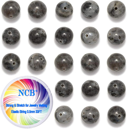 NCB 100pcs Original Natural Stone Beads Gemstone Round Loose Beads 6mm 8mm 10mm (Blue Aventurine, 6mm 100Beads) - Colors B