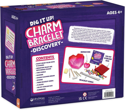 MindWare Dig It Up Charm Bracelet Discovery – STEM Excavation Kit for Kids to Dig and Design a Custom Charm Bracelet, Ages 4+