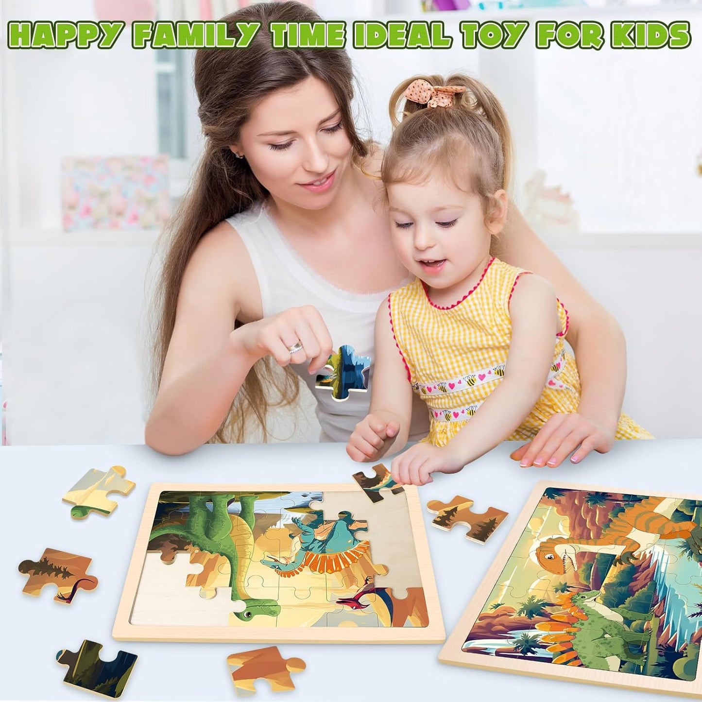 Wooden Animals Puzzles for Kids Age 3 4 5 Year Old, 4 Pack 24 Pcs Montessori Toddler Jigsaw Puzzles for Girl boy Activities Preschool Learning Educational Birthday Gift Travel Autistic Wooden Toys