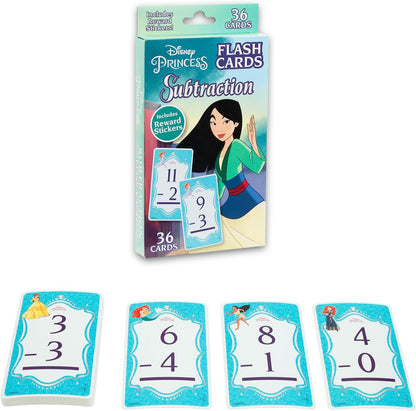 Disney Princess Math Games Set - Bundle with Addition and Subtraction Flash Cards for Boys, Girls | Disney Princess Learning Toys for Kids Ages 5-6