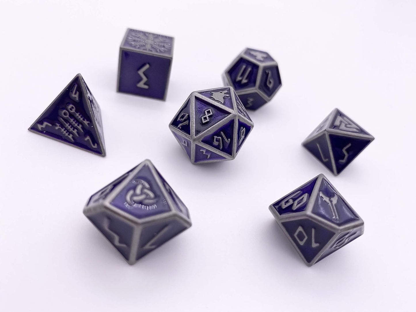 Norse Foundry Set of 7 Banshee Wail Norse Series Full Metal Polyhedral Dice RPG Math Games DND Pathfinder
