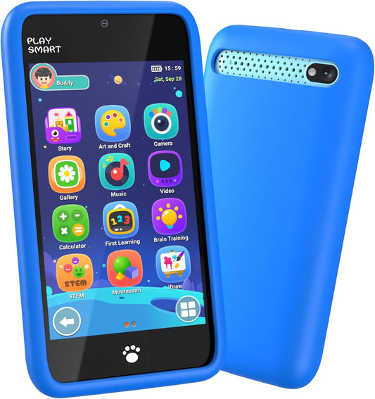 MOMILLA Kids Smart Phone Toys for Girls, 3.97” Touchscreen, Dual Cameras with Stickers, 200+ Games & 16GB Storage, Christmas Birthday Gifts for Kids Age 3-10, Educational Mini Toddler Play Phone Toy