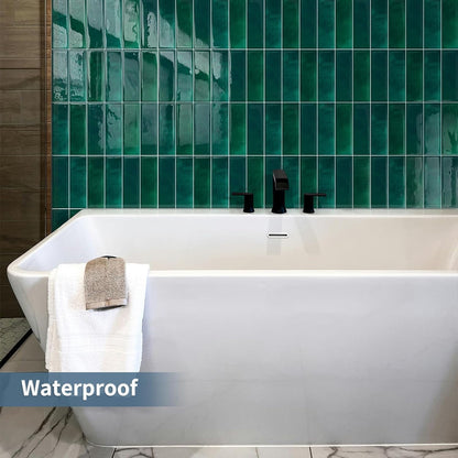 Plain White Peel and Stick Backsplash Tile Rectangle Subway Self Adhesive Wall Tiles for Kitchen (10-Sheet,12"x12")
