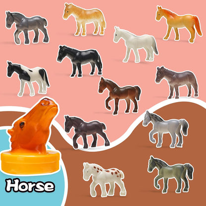 KarberDark 95 Pcs Small Animal Toys, Assorted Mini Ocean, Zoo, Farm, Dinosaur, Insect, Dog and Horse Figure, Little Plastic Animals Figurine for Easter, Sensory Bin Stuffers, Birthday Gifts,Kid 3-5