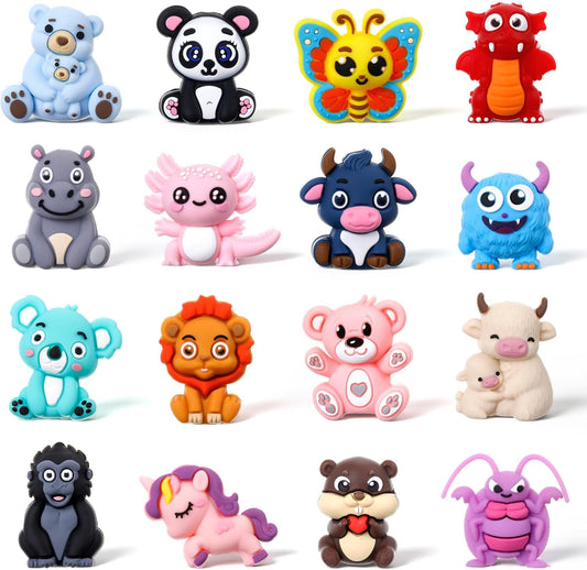 Ferreve 16 Pcs 3D Sports Football Beads Silicone Focal Beads for Keychain Making Pens for Beadable Keychain DIY Crafts Necklace Bracelet Phone Chain Charms Jewelry Making