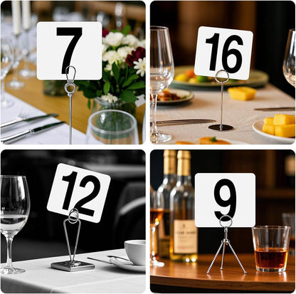 100 Pcs Table Numbers 1-100, Plastic Double Sided Table Number Cards, 4x3.7 Inch Number Signs for Wedding, Restaurant, Reception, Party, Anniversary, Event