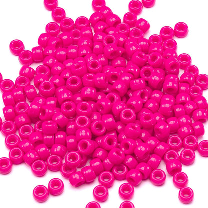 Gxueshan 1000 Pcs Acrylic Black Pony Beads 6x9mm Large Hole Pen Hair Kandi Beads Bulk for Friendship Bracelet Necklace Jewelry Making Earring Braiding Kit