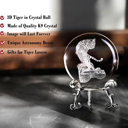IFOLAINA 3D Solar System Crystal Ball 60mm Laser Engraved Glass Sphere Home Decor with Stand Solar System Planet Model Decor Space Universe Gifts for Astronomy Lovers