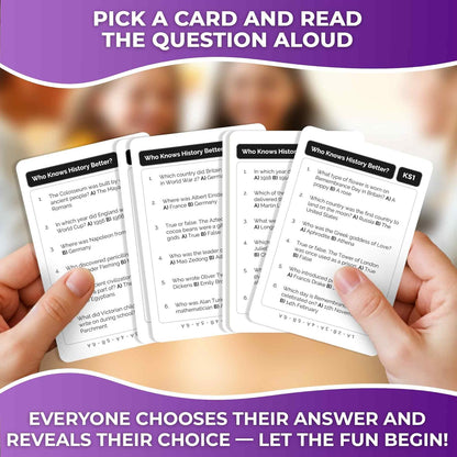 QUOKKA Board Games for Kids 8-12 and Family - Set of 4 Who Knows It Better? - 2000+ Questions Across Biology, Culture, STEM and Math - Educational Trivia Cards for Learning and Game Night