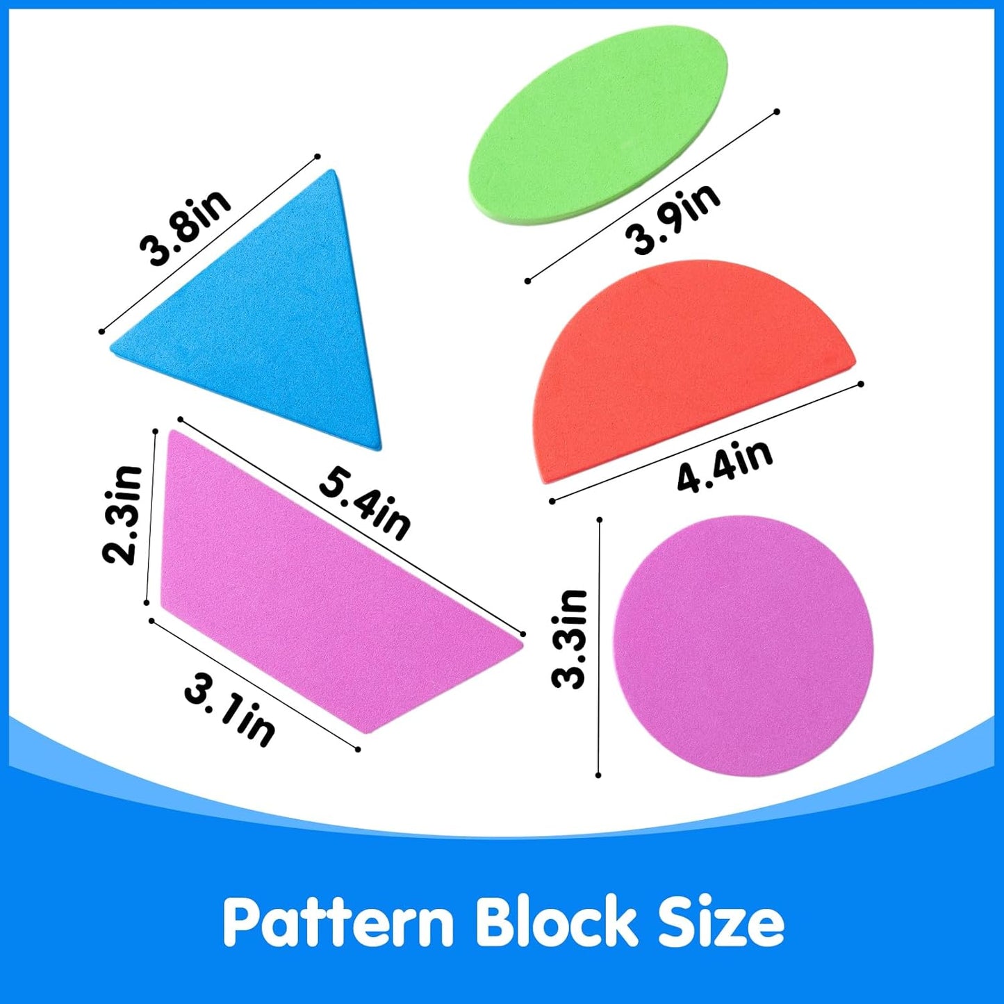 Large Shape Magnets - Giant Magnetic Pattern Blocks - Geometric Shapes for Whiteboard & Math Manipulatives