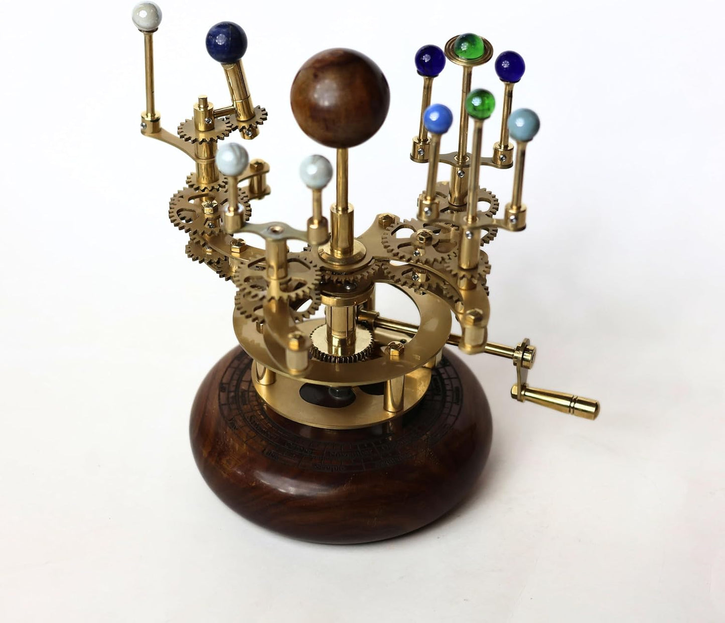 Solar System Model | Educational & Decorative Astronomy Orrery | Premium Brass Mechanical Planetarium (8" Earth & Moon)