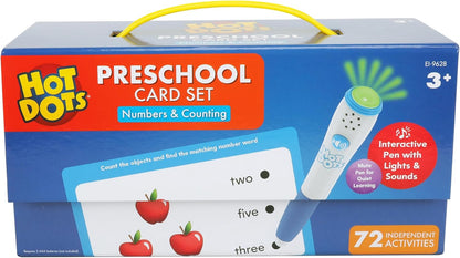 Educational Insights Hot Dots Numbers & Counting Set - Preschool Learning Activities, Interactive Math Flash Cards for Toddlers 3-5 Years, Kindergarten Classroom Must Haves & Homeschool Essentials