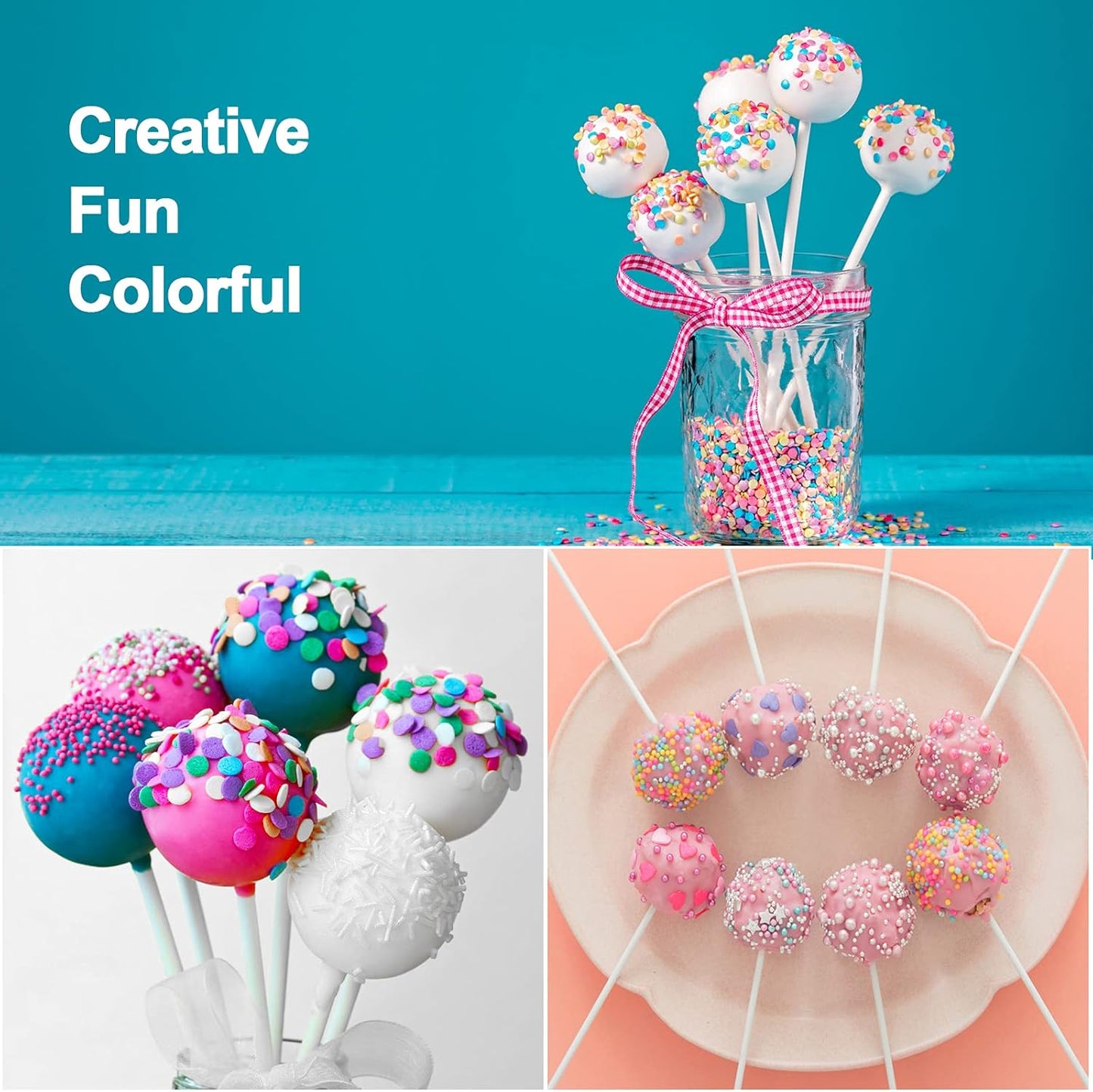 Silicone Cake Pop Mold Set - 2 Pack Lollipop Molds Kit with 40 Cake Pop Sticks, 100 Candy Treat Bags, and 100 Gold Twist Ties, Great For Chocolate Lollipop, Candy, Cake Pops