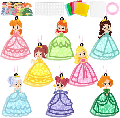 32 Sets Outer Space Suncatchers Craft Kit DIY Window Stained Glass Effect Planet Astronaut Alien Paper Crafts Home School Classroom Decoration Kid Birthday Gift Creative Art Project Activity Game - Colors A