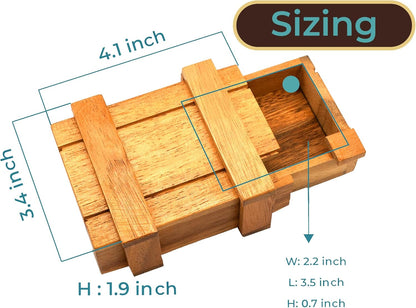 BSIRI Wooden Secret Money Puzzle Box Brain Teaser with Hidden Compartments Ideal Jewelry Stash 3D Lock Gift Card Wood Stash Holder for Cash Gifts Storage for Kids and Adults Double Magic Puzzles Boxes